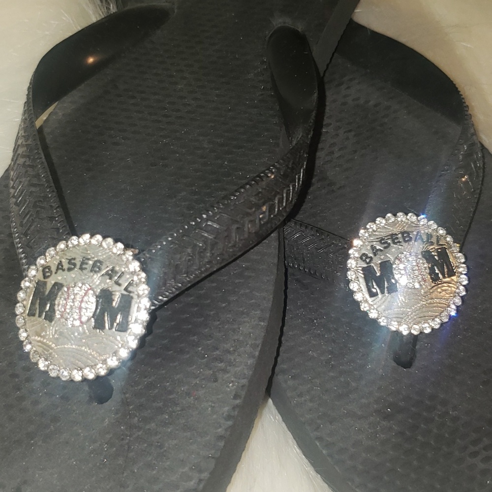 Katydid Baseball Mom Flip Flops
